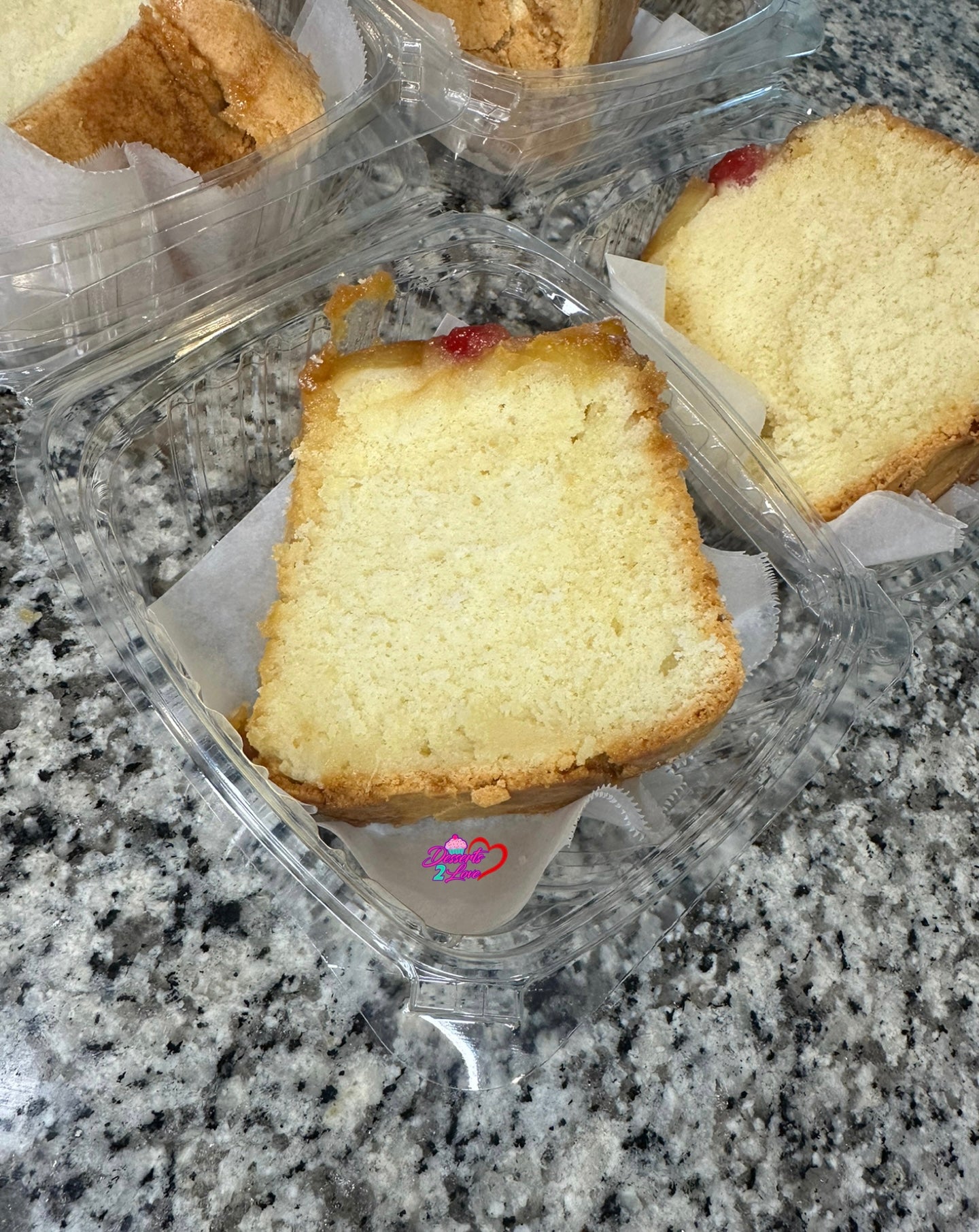 Pineapple Upside Down Pound Cake Slice