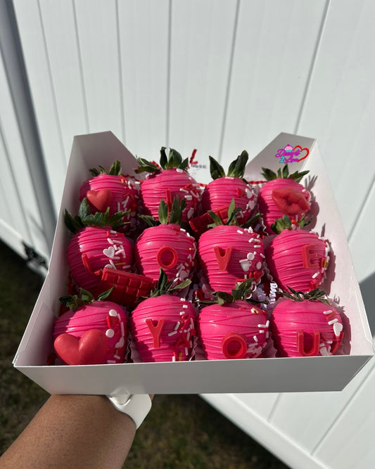 “I Love you” Chocolate Covered Berries