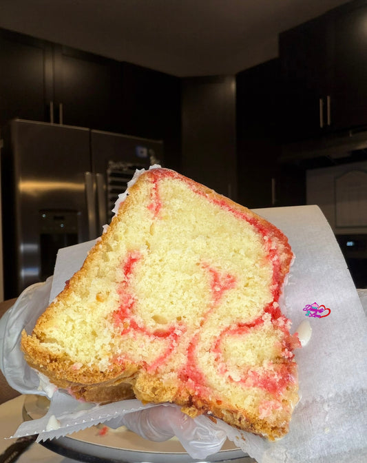 Strawberry Cheesecake Pound Cake Slice