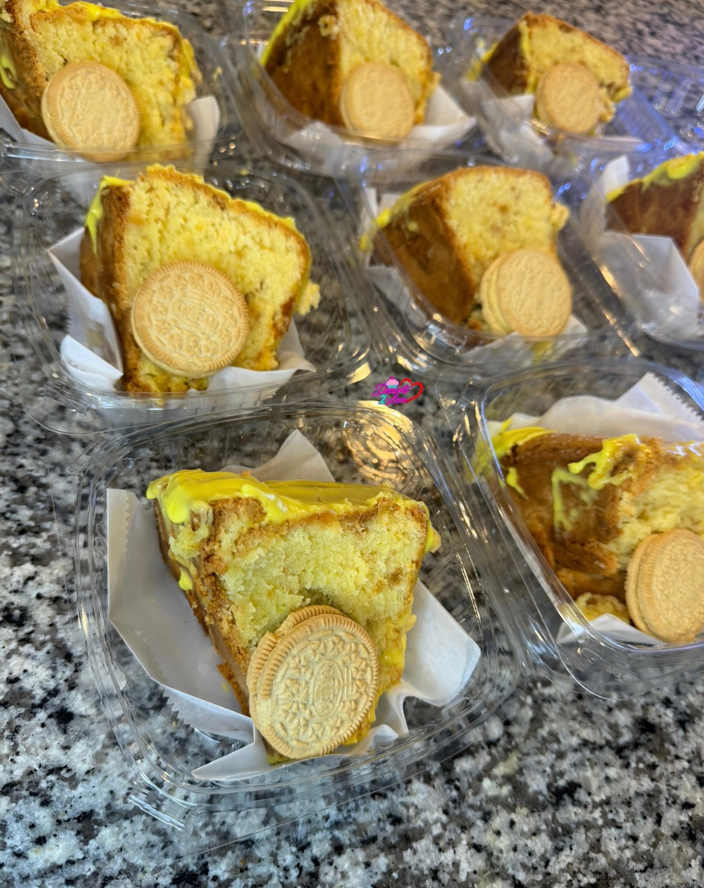 Lemon Oreo Cream Cheese Pound Cake Slice