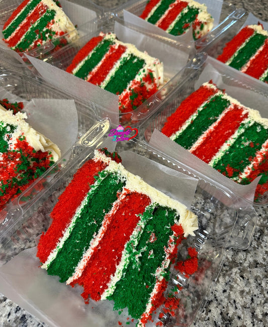 Christmas Velvet Cake Slice